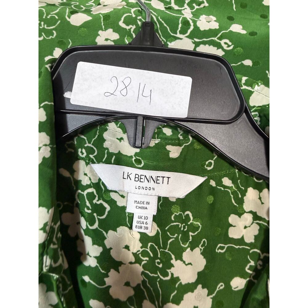 L.K. Bennett Sophie Wildflower midi Dress green floral Size 6 - Picture 3 of 7